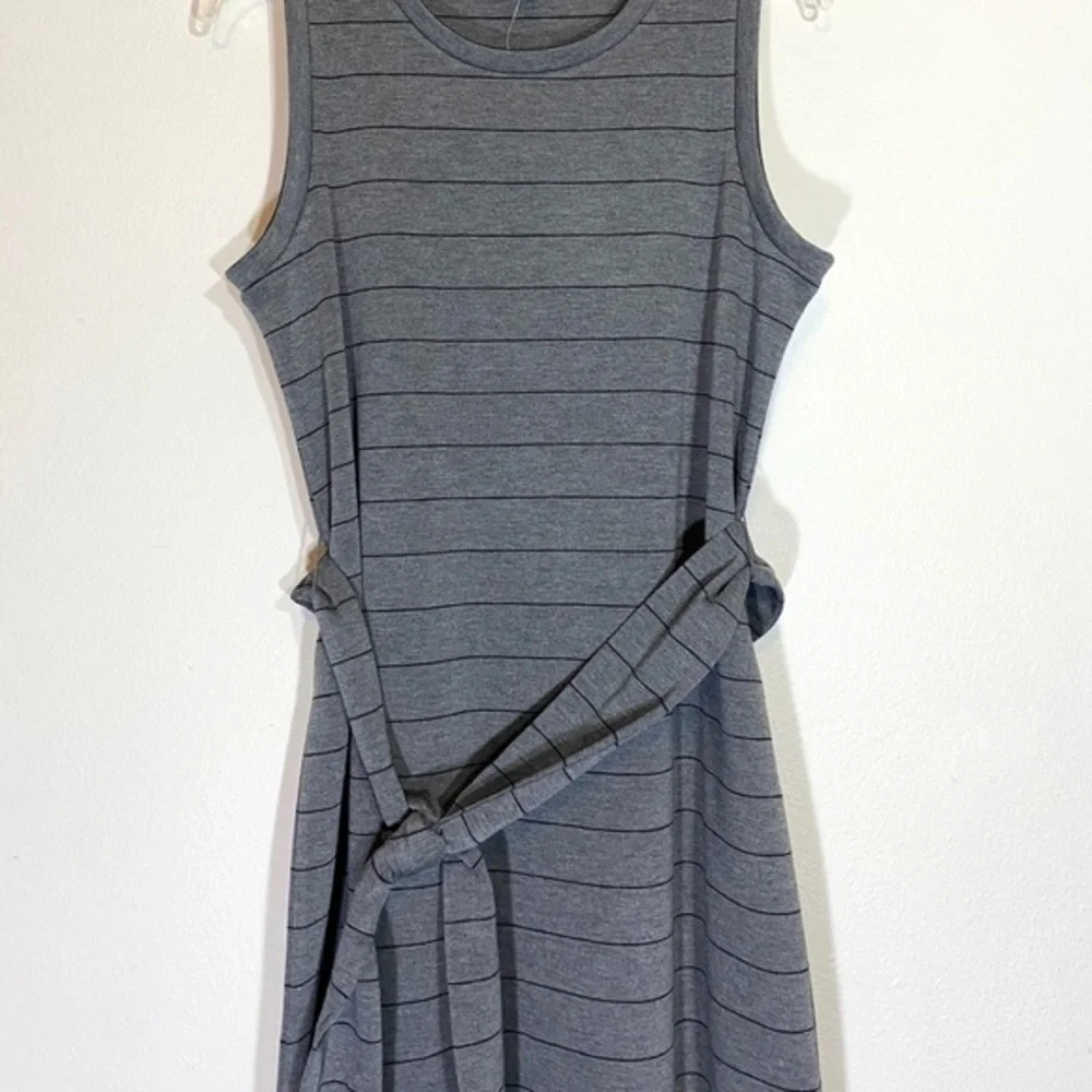Nwt Dress Banana Republic Maxi Tank Dress Striped Midi Sleeveless Stretch Gray - Picture 8 of 14